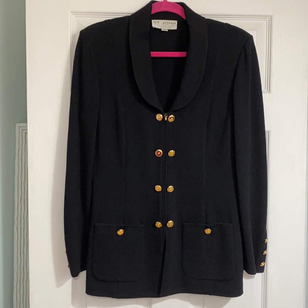 St. John Collection Black Knit Jacket - 10